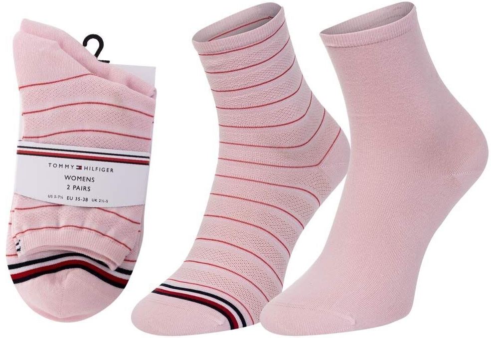 Dámské ponožky Tommy Hilfiger 2-Pack Preppy Pink|35-38
