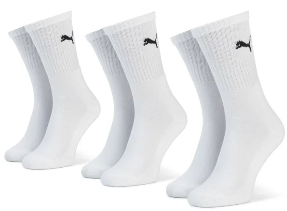 Ponožky Puma Regular Crew 3-pack White|43-46