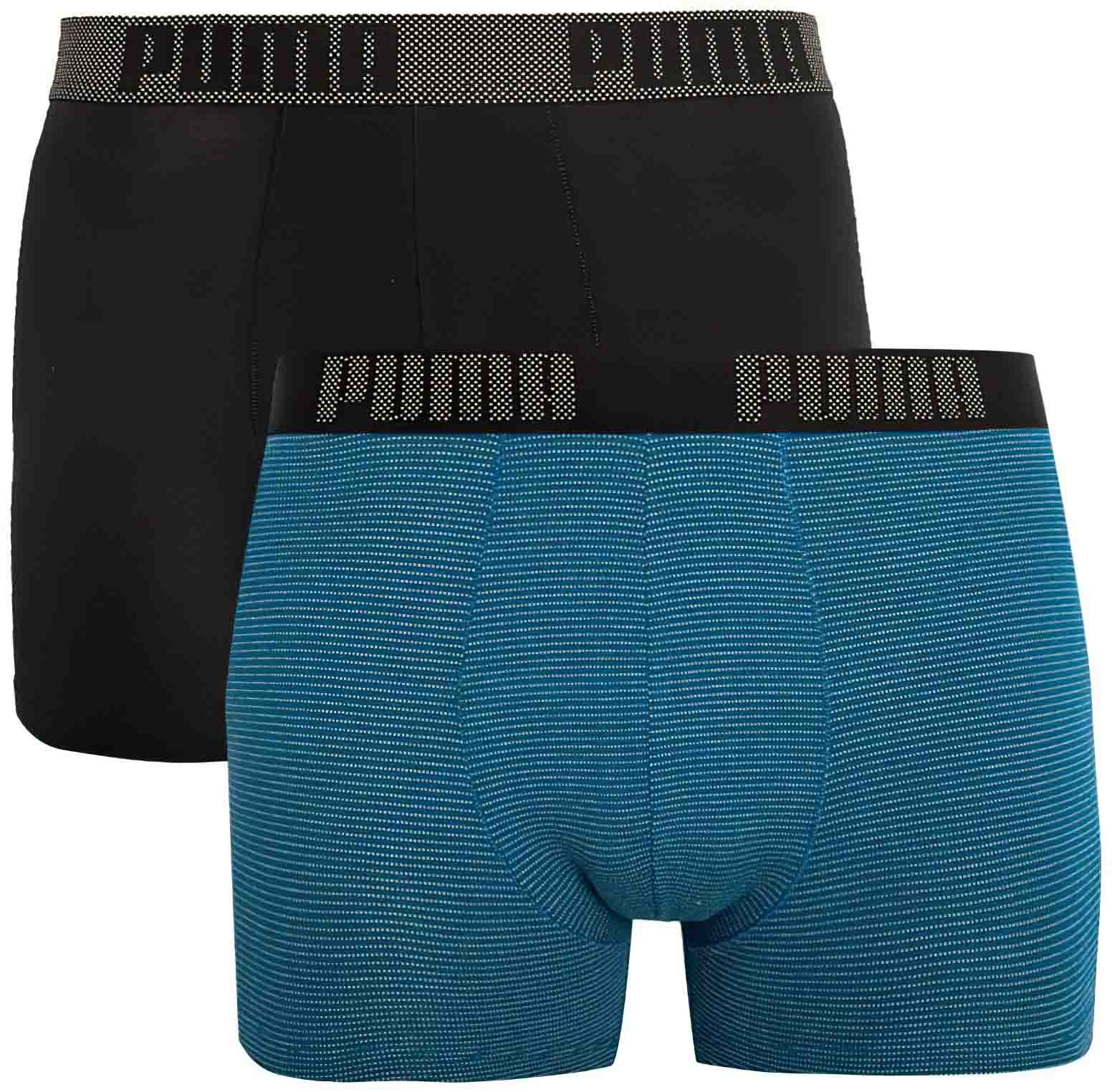 Pánské boxerky Puma Birdfeet Stripe Boxer 2-Pack Blue|M