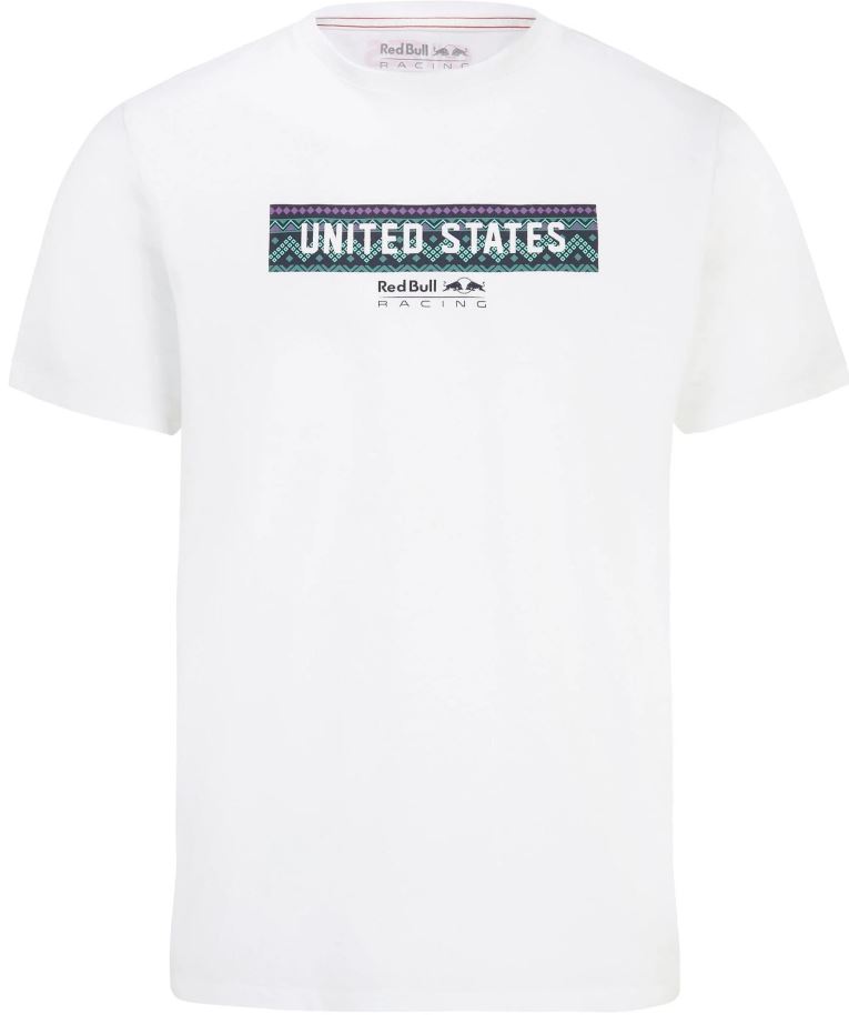 Pánské triko Red Bull Men Racing F1 Specal Edition USA T-Shirt White|L