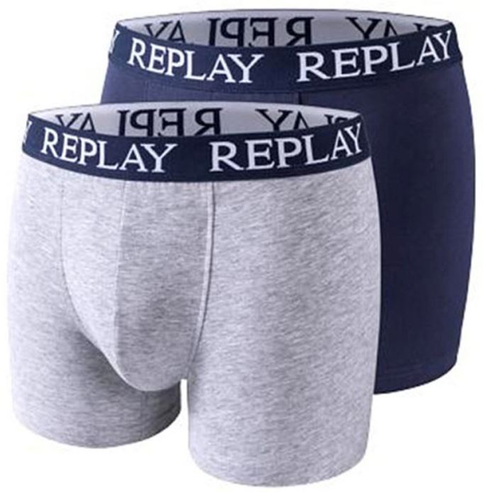Pánské boxerky REPLAY Grey-NavyXL