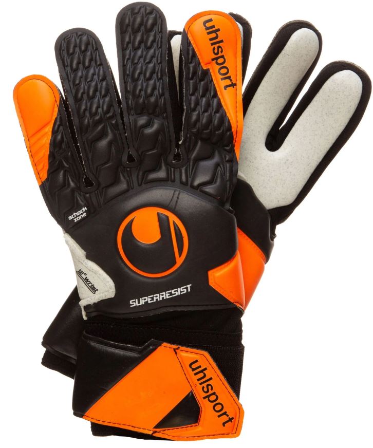 Brankářské rukavice Uhlsport Super Resist HN VM Black-Fluo/Orange-Blac