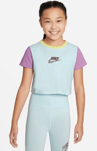 Dětské triko Nike Older Kids Cropped Shirt Blue|137-147