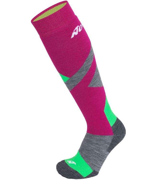 Nordica Ski Socks Fuxia-Neon Green-Grey|31-34