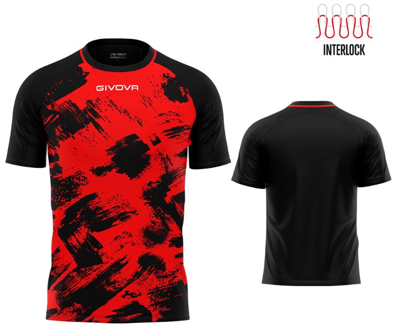 Sportovní triko Givova Art Interlock red-black|3XS