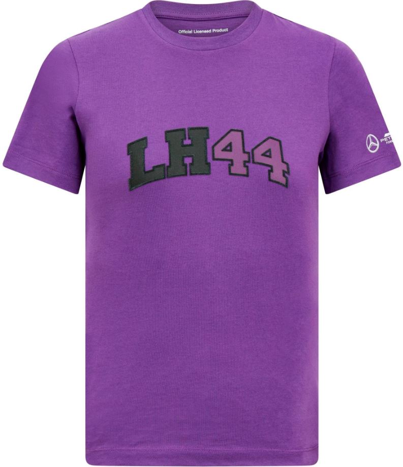Dětské tričko Mercedes Jr Mapf1 FW Lewis Hamilton Logo T-Shirt Purple