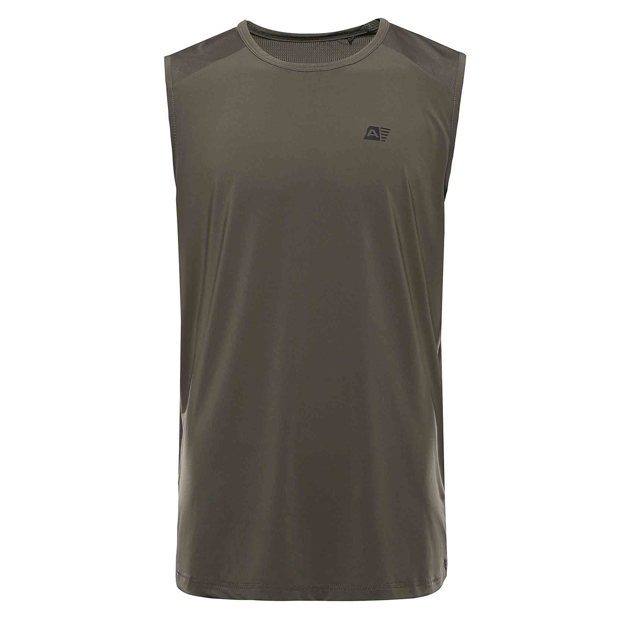 Pánské rychleschnoucí tílko s cool dry ALPINE PRO GELAD 3 hnědá