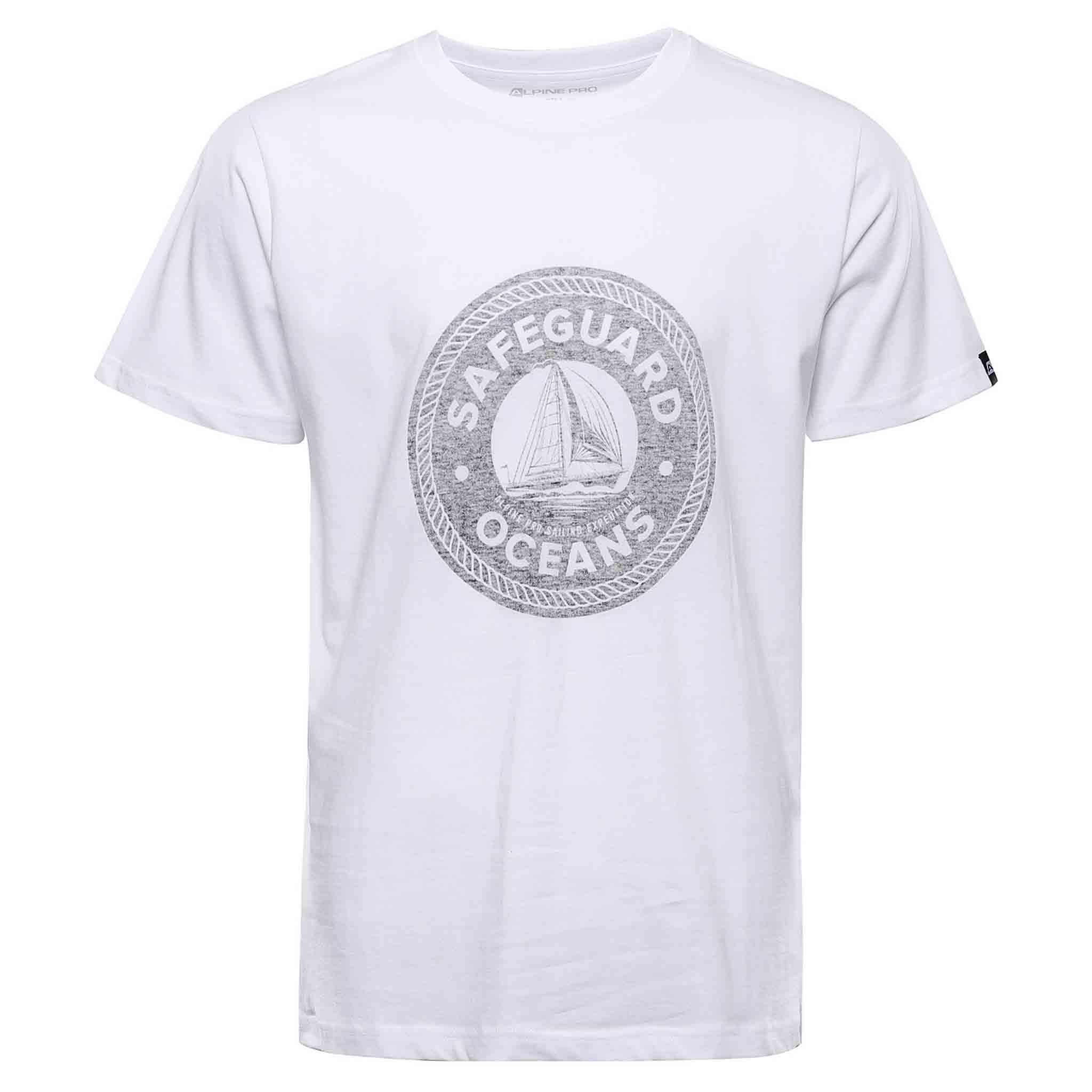 Pánské bavlněné triko ALPINE PRO DOMEN bílá