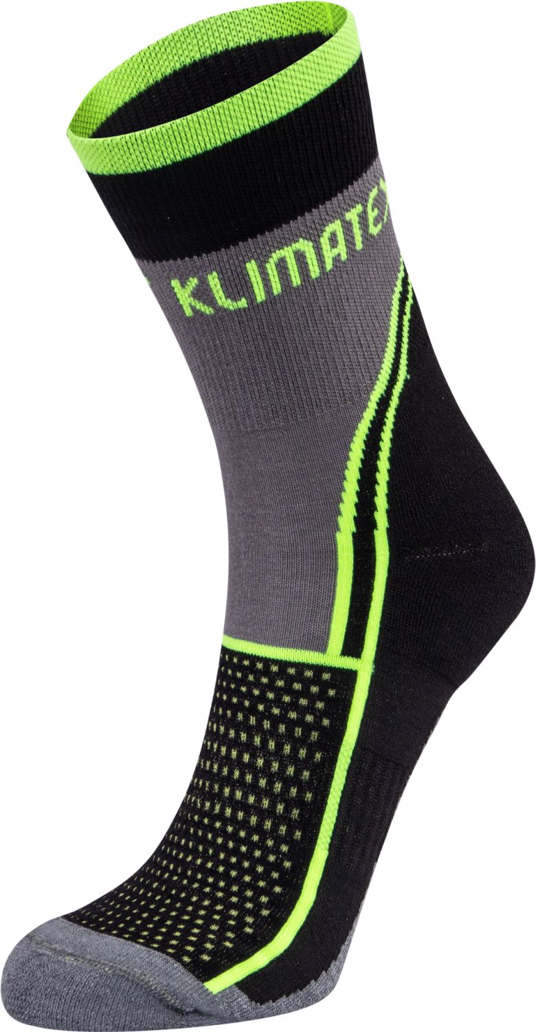 Sportovní ponožky KLIMATEX Korbin černá-žlutá neon|45-47