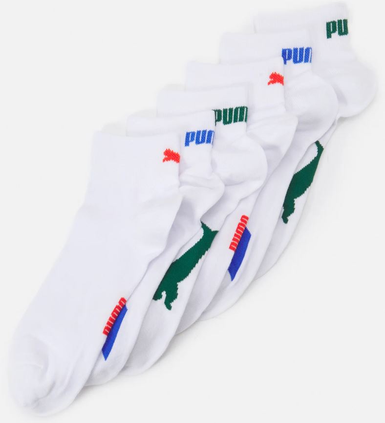 Ponožky Puma Lifestyle Quarter 6-Pack Ecom White Combo|43-46