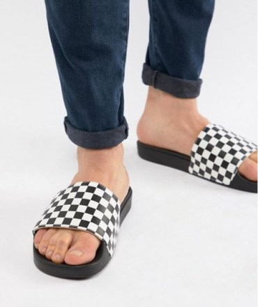Pánské boty VANS Unisex Checkerboard Badelatsche Black_4