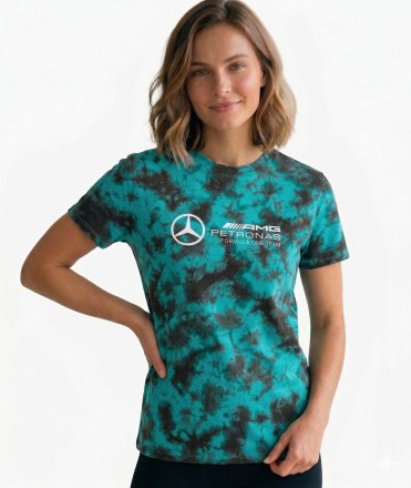 Dámské triko Mercedes Wmns Mapf1 FW Tie Dye T-Shirt Multicolor_3