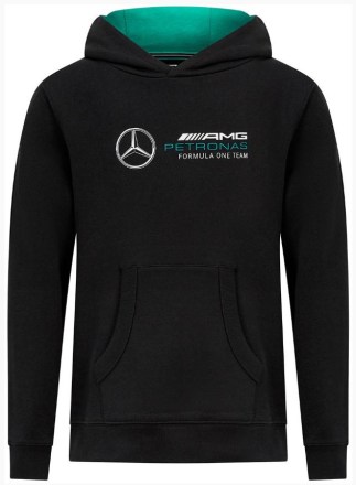 Dětská mikina Mercedes Jr Mapf1 FW Logo Hoody Sweatshirt Black_1