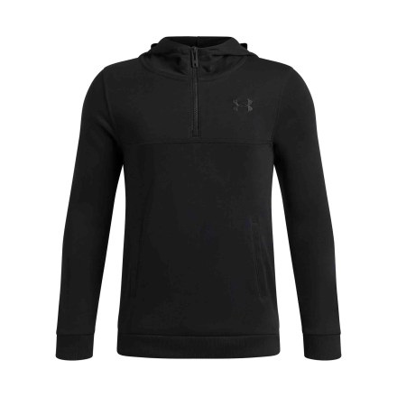 Dětské tričko s dlouhým rukávem Under Armour RIVAL LW 1/4 ZIP HOODIE-BLK_1