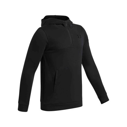 Dětské tričko s dlouhým rukávem Under Armour RIVAL LW 1/4 ZIP HOODIE-BLK_3