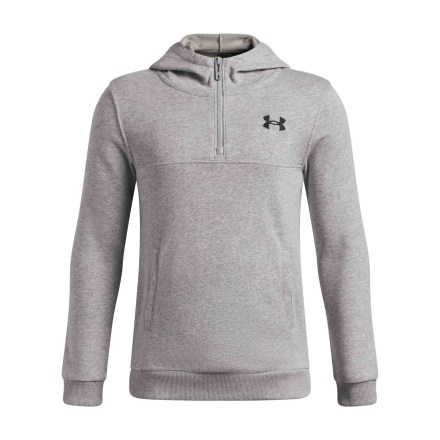 Dětské tričko s dlouhým rukávem Under Armour RIVAL LW 1/4 ZIP HOODIE-GRY_1