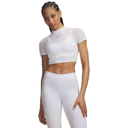 Dámské tričko s krátkým rukávem Under Armour HeatGear Elite Crop Mck SS-WHT_1