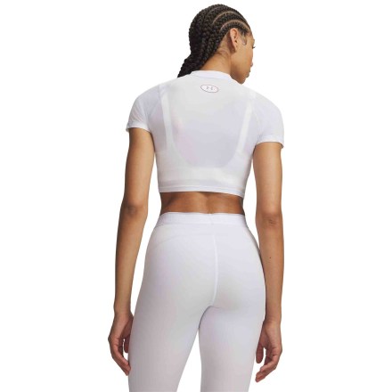 Dámské tričko s krátkým rukávem Under Armour HeatGear Elite Crop Mck SS-WHT_2