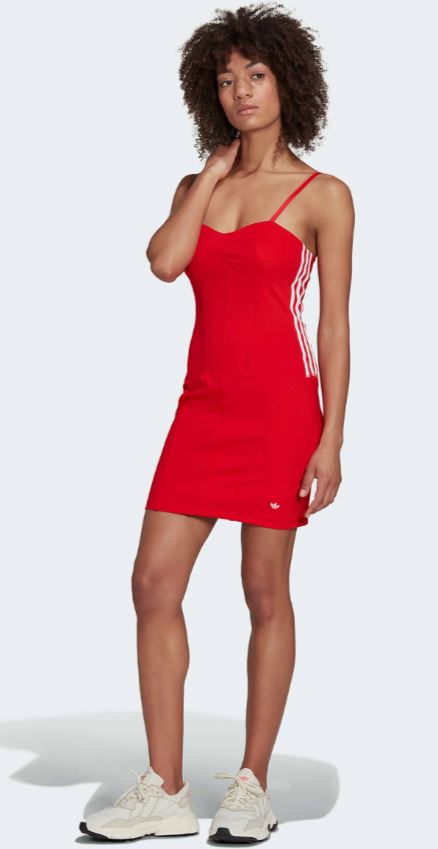Bodycon šaty Adidas Corset Dress Red|34