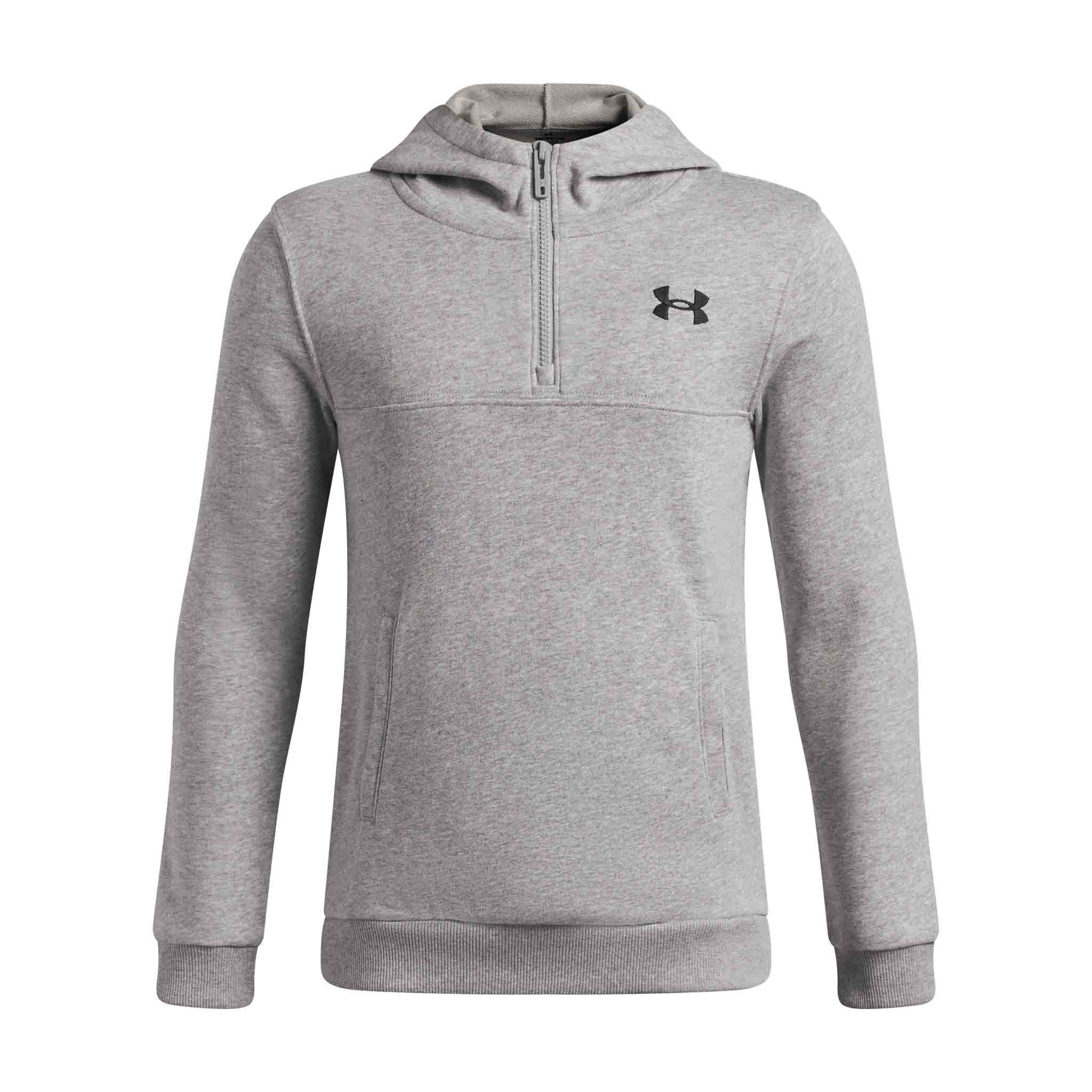 Dětské tričko s dlouhým rukávem Under Armour RIVAL LW 1/4 ZIP HOODIE-GRY