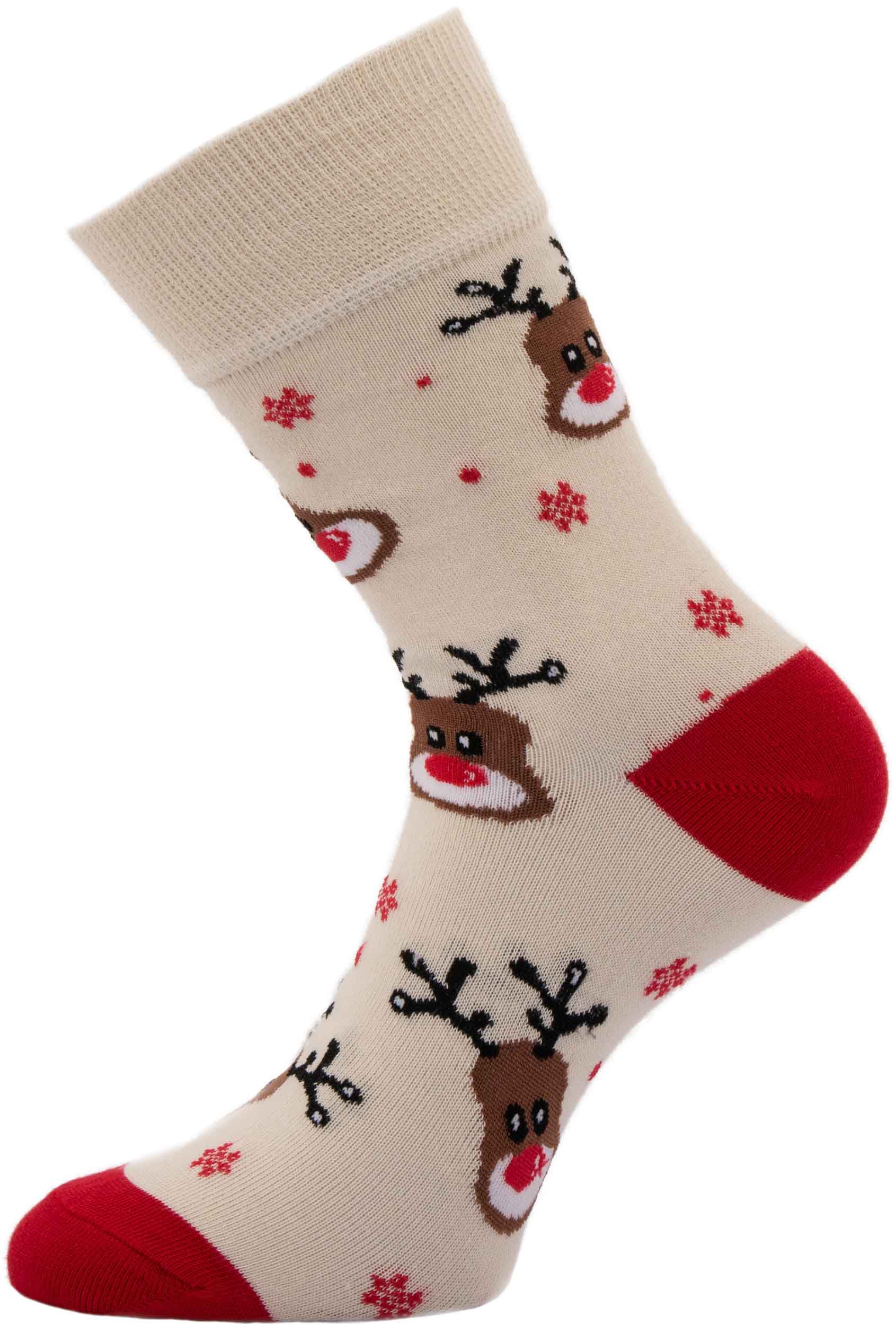 Dámské vánoční ponožky Sobi béžové 37-41