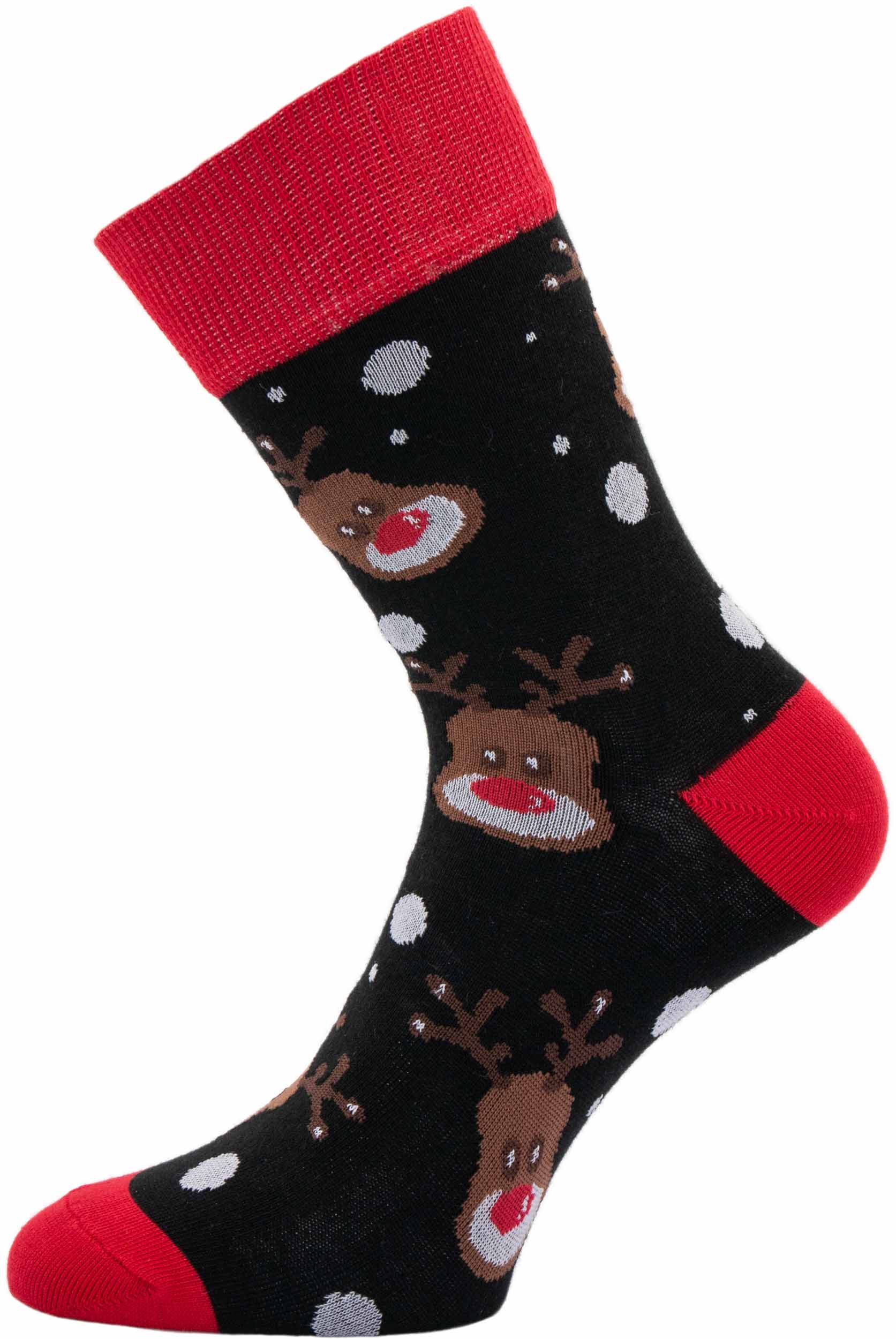 Dámské vánoční ponožky Sobi černé 37-41