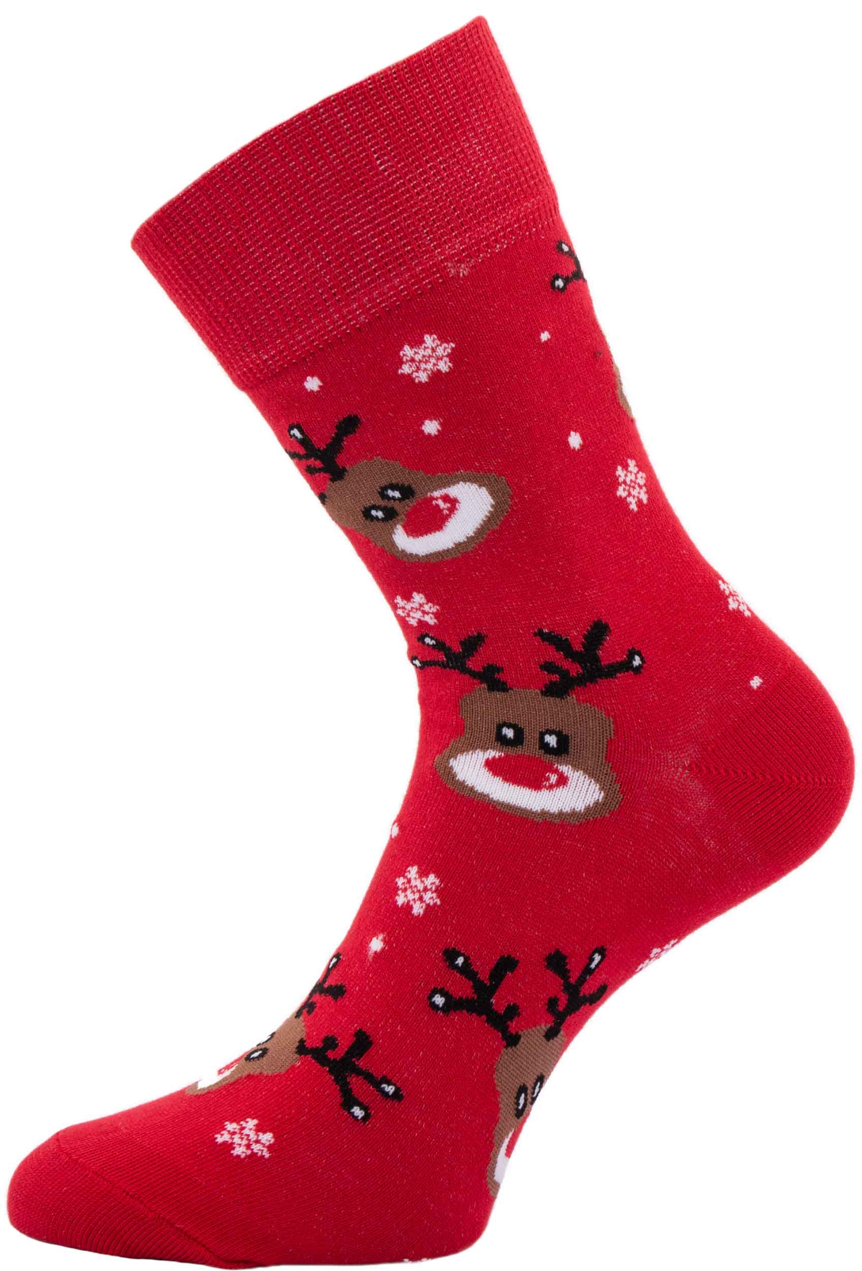Dámské vánoční ponožky Sobi červené 37-41