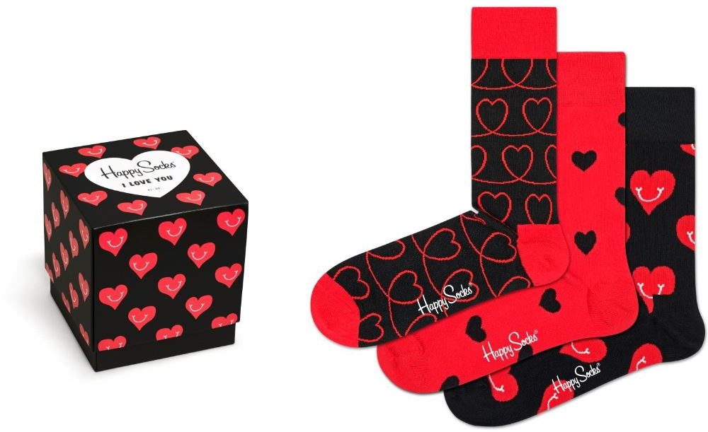Dárkový box Happy Socks 3-Pack I Love You Gift Box|41-46